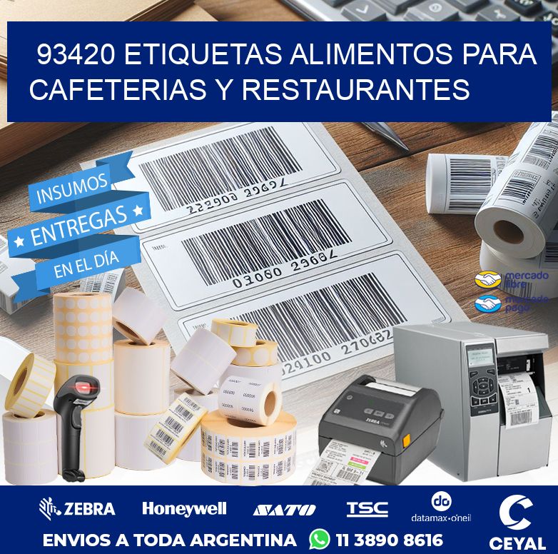 93420 ETIQUETAS ALIMENTOS PARA CAFETERIAS Y RESTAURANTES