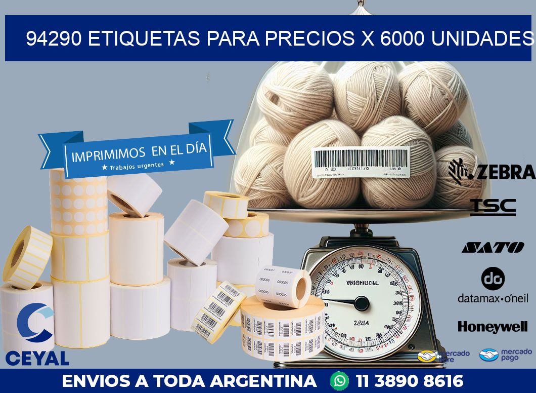94290 ETIQUETAS PARA PRECIOS X 6000 UNIDADES
