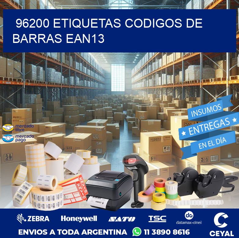 96200 ETIQUETAS CODIGOS DE BARRAS EAN13