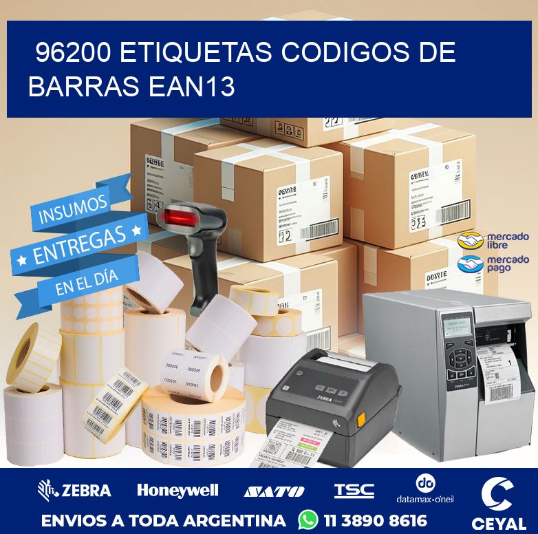 96200 ETIQUETAS CODIGOS DE BARRAS EAN13