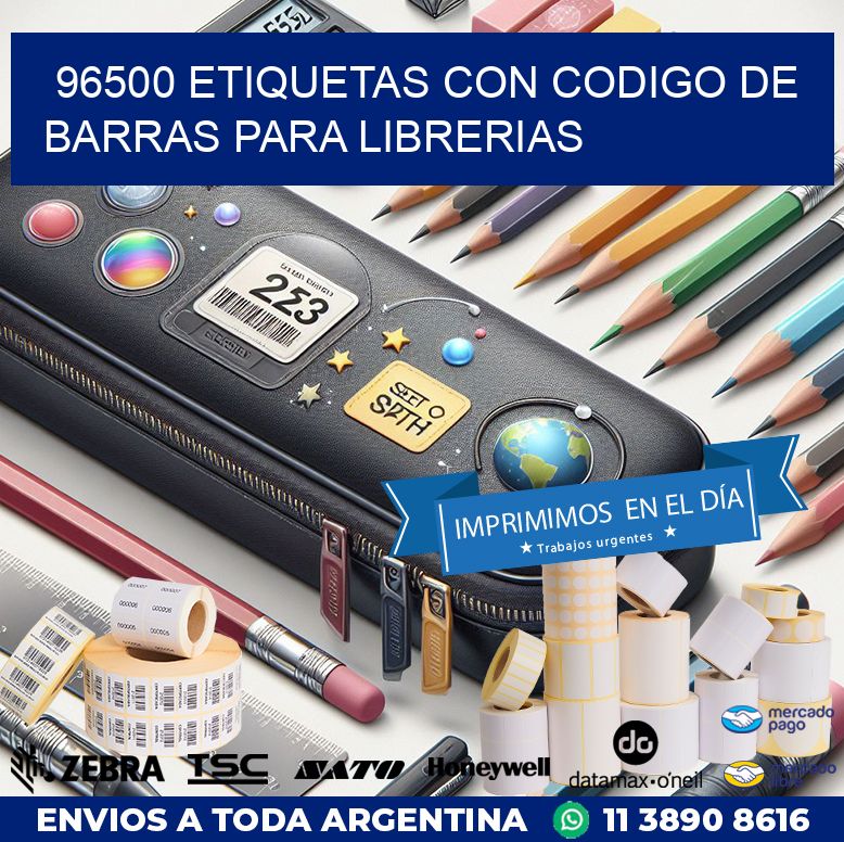 96500 ETIQUETAS CON CODIGO DE BARRAS PARA LIBRERIAS