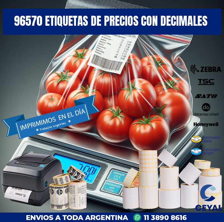 96570 ETIQUETAS DE PRECIOS CON DECIMALES