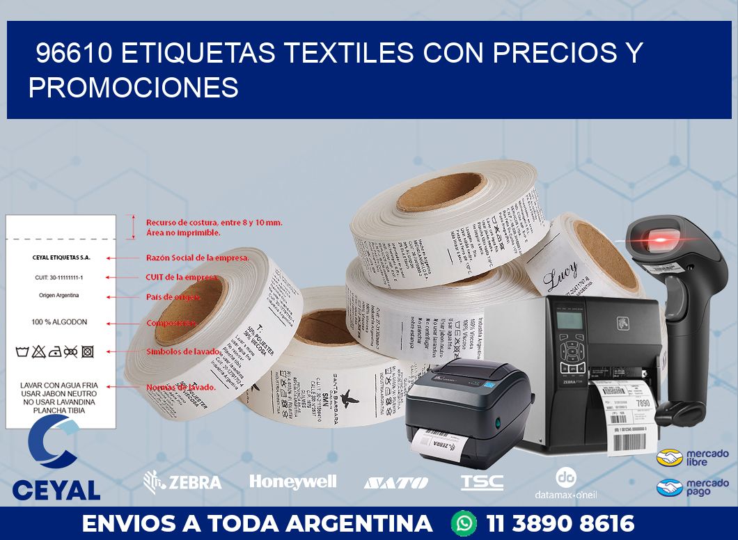96610 ETIQUETAS TEXTILES CON PRECIOS Y PROMOCIONES