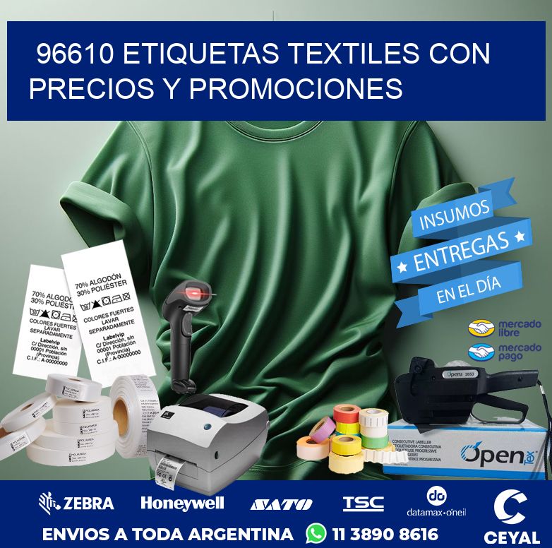 96610 ETIQUETAS TEXTILES CON PRECIOS Y PROMOCIONES