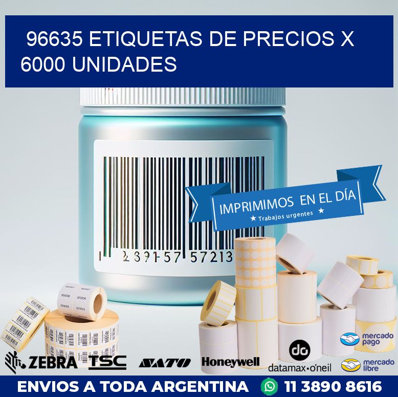 96635 ETIQUETAS DE PRECIOS X 6000 UNIDADES