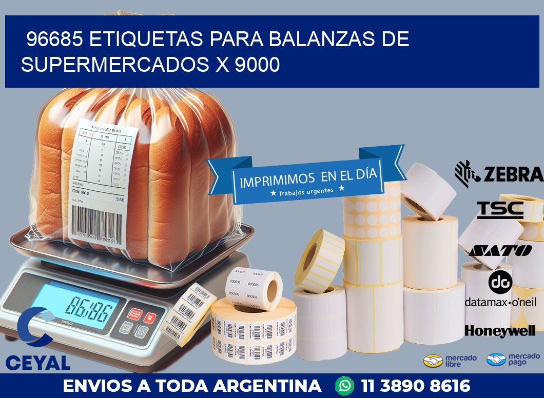 96685 ETIQUETAS PARA BALANZAS DE SUPERMERCADOS X 9000