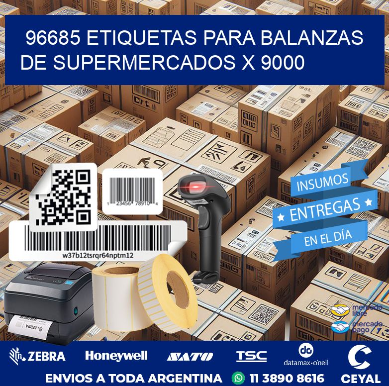 96685 ETIQUETAS PARA BALANZAS DE SUPERMERCADOS X 9000
