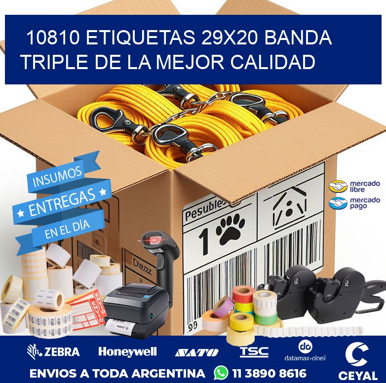 10810 ETIQUETAS 29X20 BANDA TRIPLE DE LA MEJOR CALIDAD