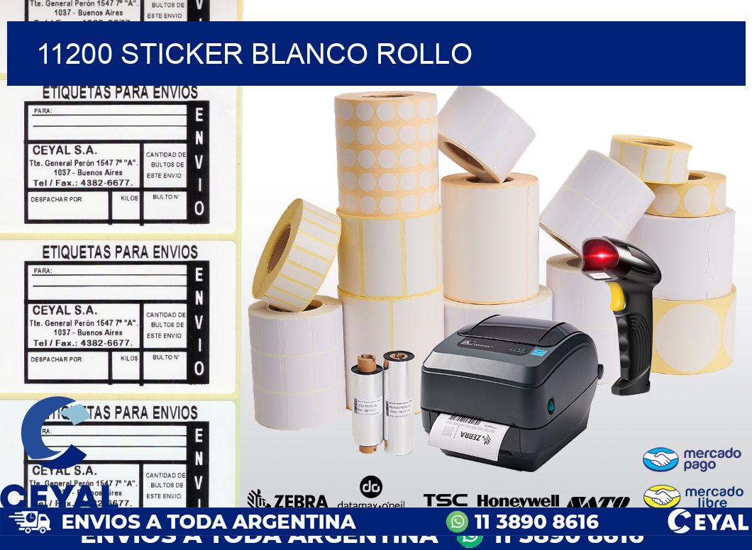 11200 sticker blanco rollo