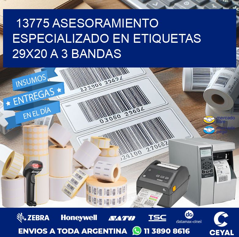 13775 ASESORAMIENTO ESPECIALIZADO EN ETIQUETAS 29X20 A 3 BANDAS