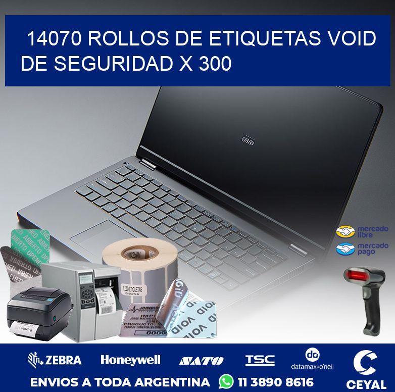 14070 ROLLOS DE ETIQUETAS VOID DE SEGURIDAD X 300