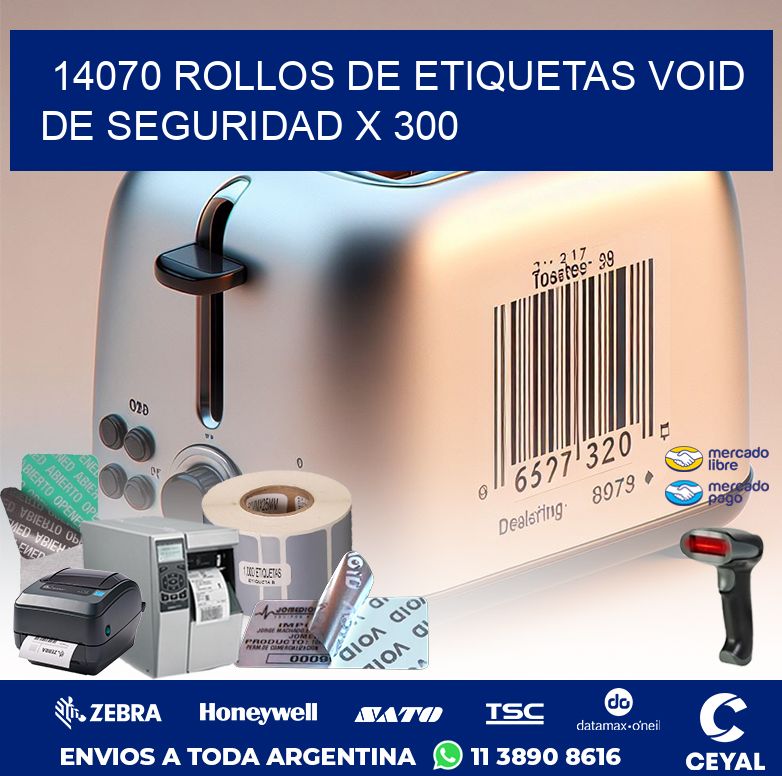 14070 ROLLOS DE ETIQUETAS VOID DE SEGURIDAD X 300
