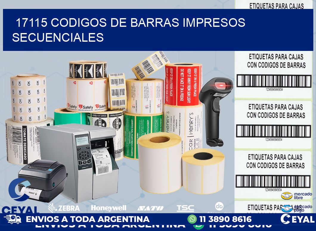 17115 codigos de barras impresos secuenciales