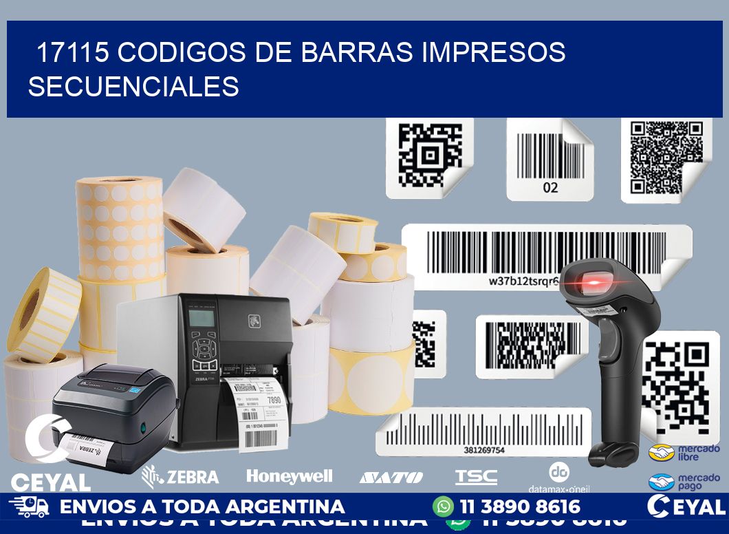 17115 codigos de barras impresos secuenciales