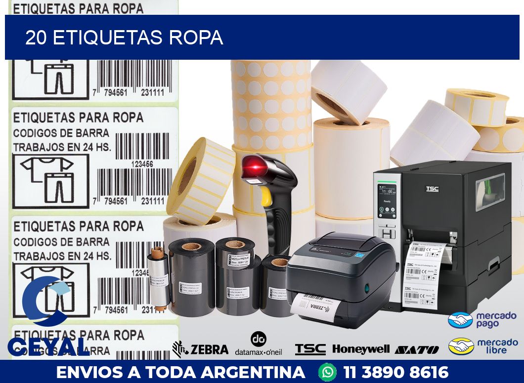 20 ETIQUETAS ROPA