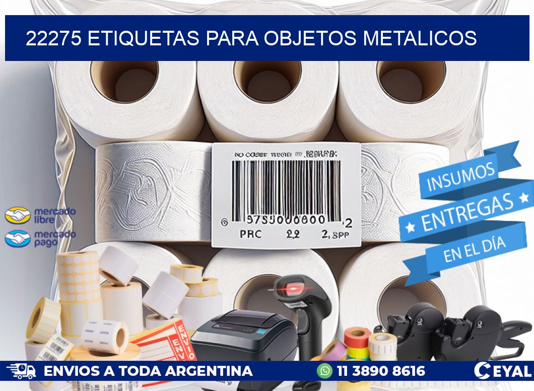 22275 etiquetas para objetos metalicos