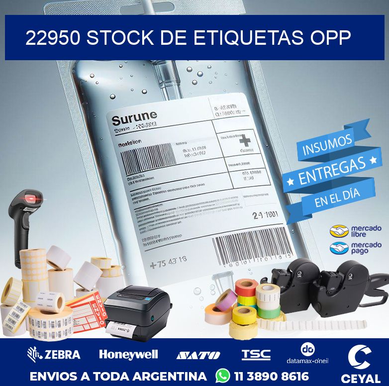 22950 STOCK DE ETIQUETAS OPP