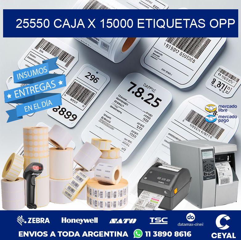 25550 CAJA X 15000 ETIQUETAS OPP
