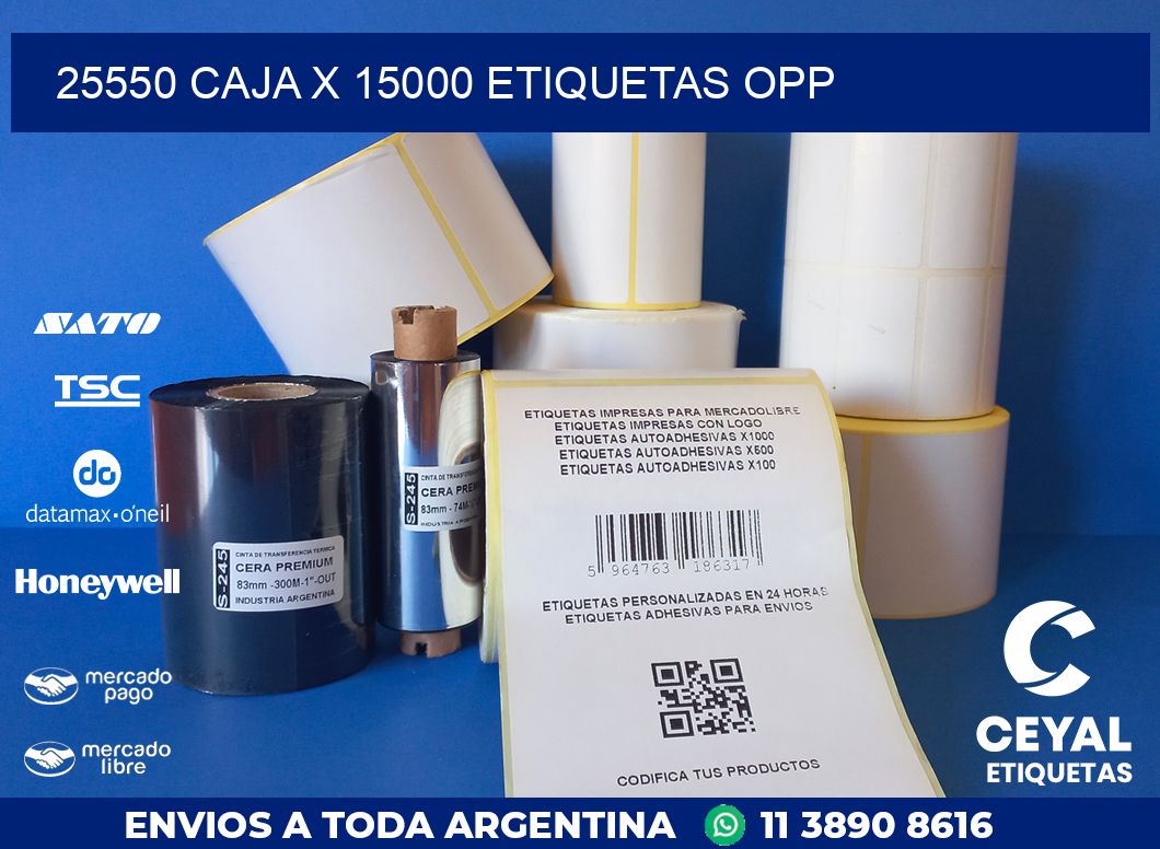 25550 CAJA X 15000 ETIQUETAS OPP