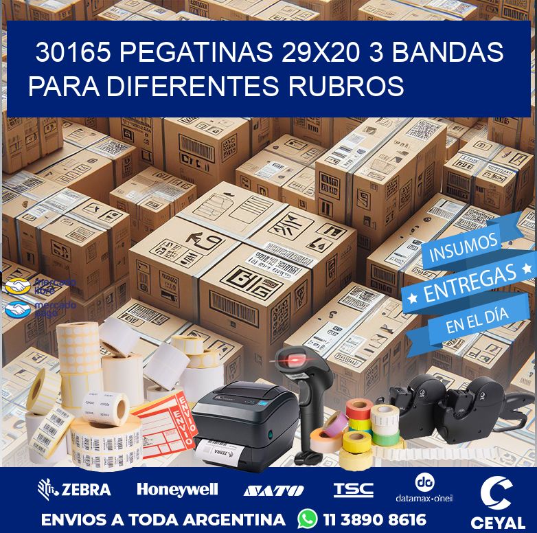 30165 PEGATINAS 29X20 3 BANDAS PARA DIFERENTES RUBROS
