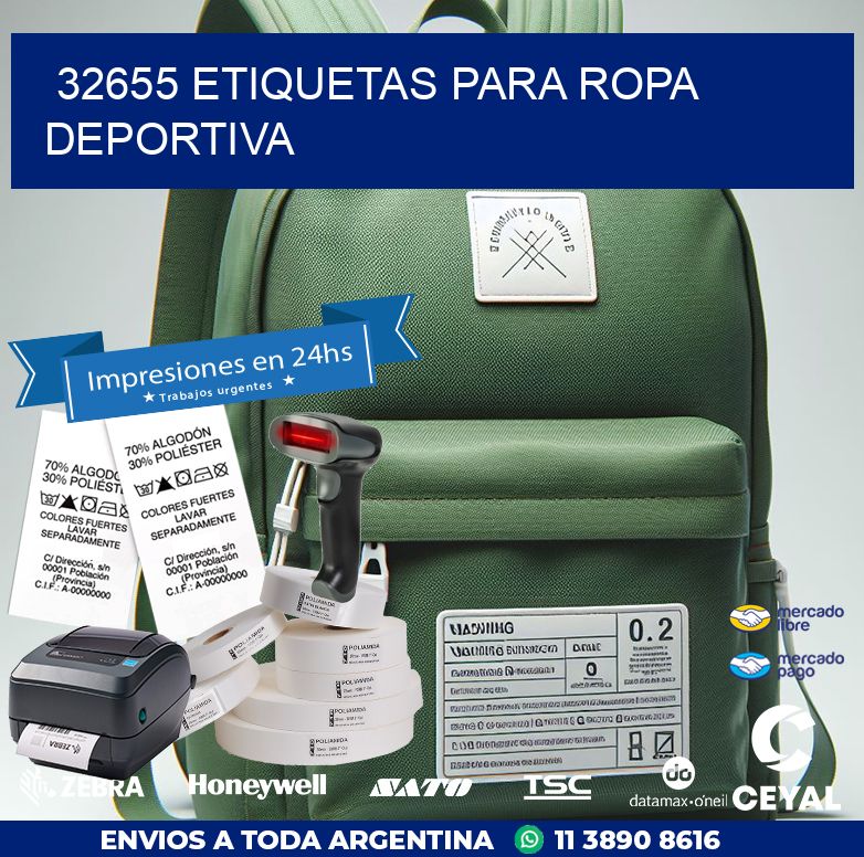 32655 ETIQUETAS PARA ROPA DEPORTIVA