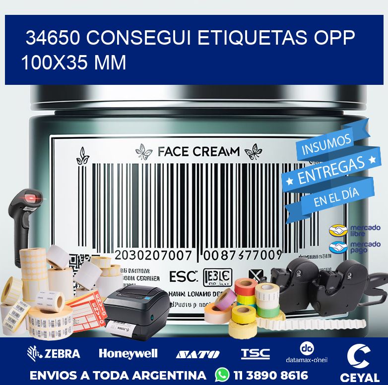 34650 CONSEGUI ETIQUETAS OPP 100X35 MM