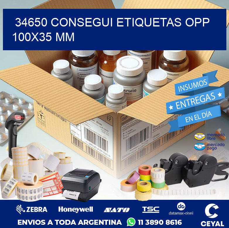 34650 CONSEGUI ETIQUETAS OPP 100X35 MM