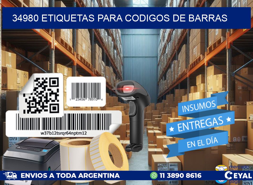 34980 ETIQUETAS PARA CODIGOS DE BARRAS