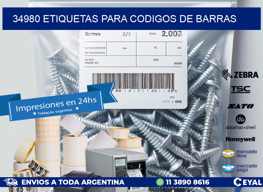 34980 ETIQUETAS PARA CODIGOS DE BARRAS