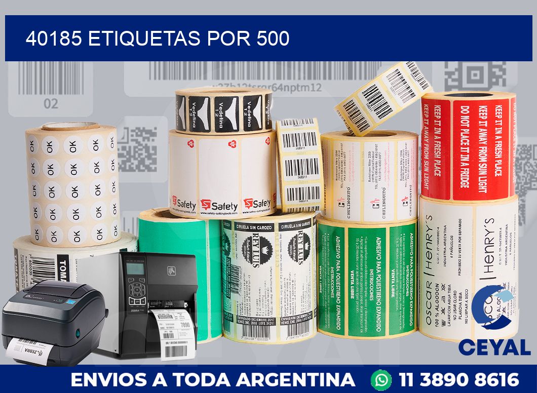 40185 ETIQUETAS POR 500