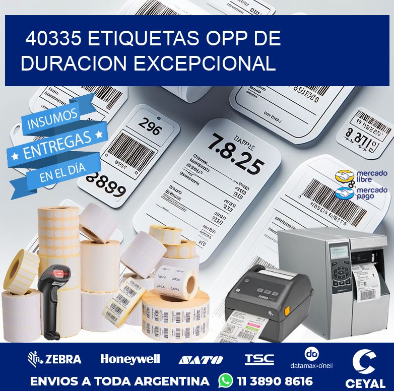 40335 ETIQUETAS OPP DE DURACION EXCEPCIONAL