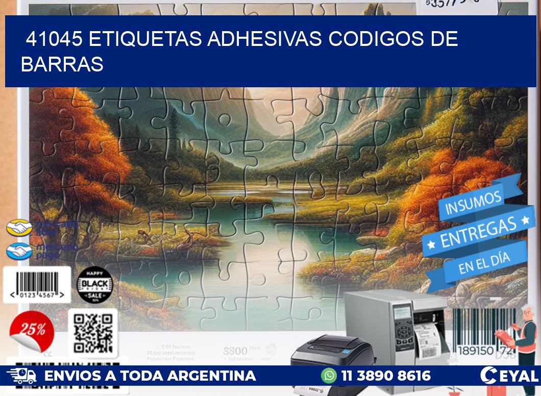41045 ETIQUETAS ADHESIVAS CODIGOS DE BARRAS