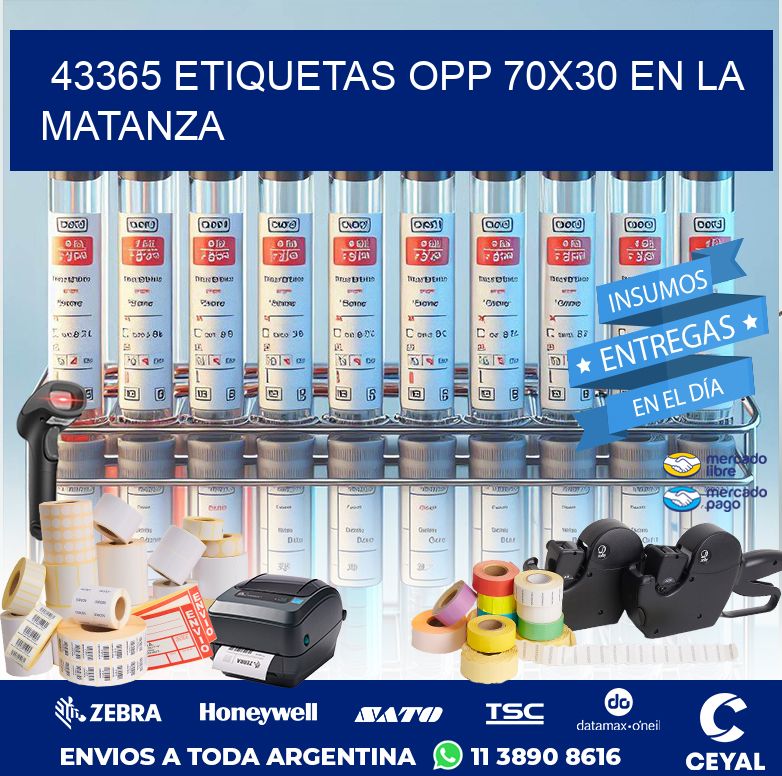 43365 ETIQUETAS OPP 70X30 EN LA MATANZA