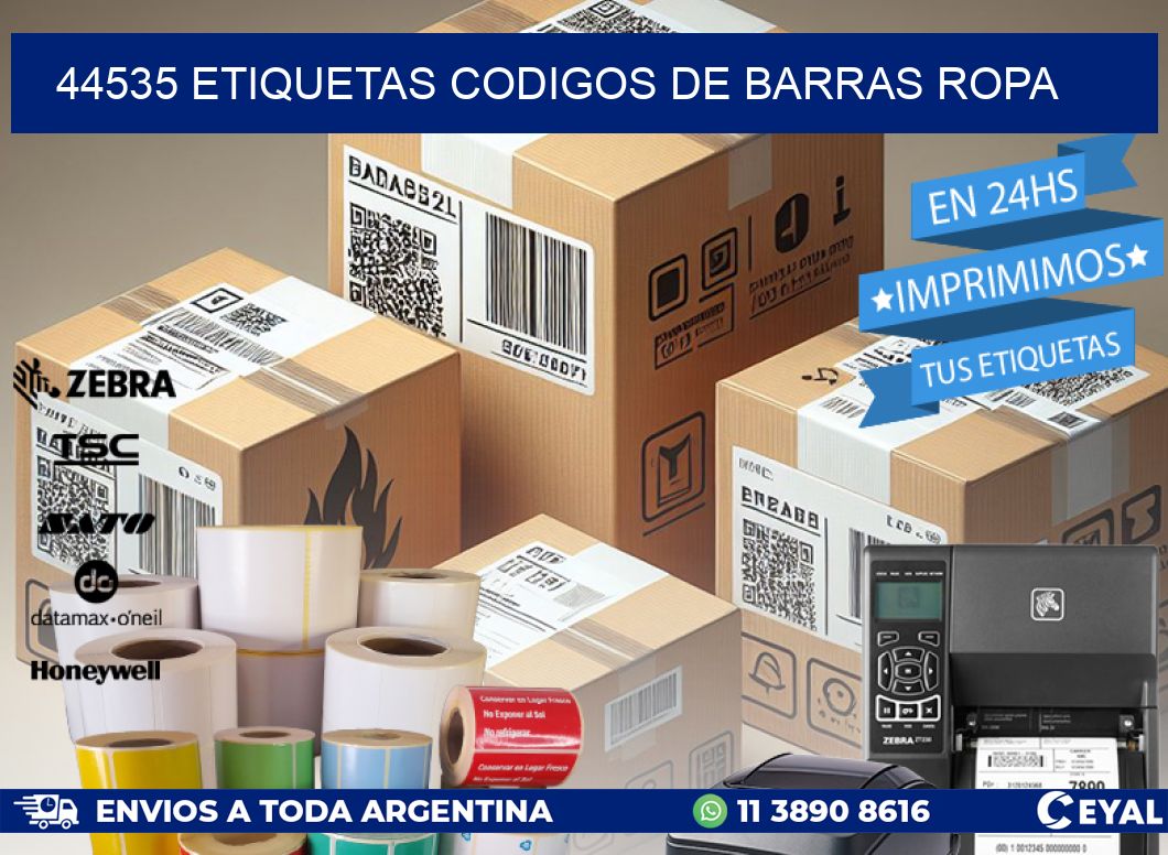 44535 ETIQUETAS CODIGOS DE BARRAS ROPA