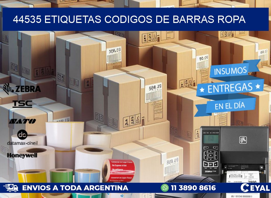 44535 ETIQUETAS CODIGOS DE BARRAS ROPA