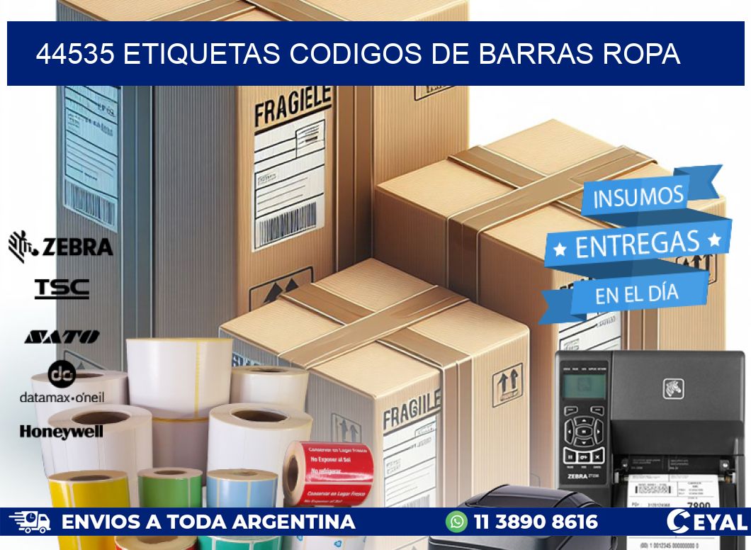 44535 ETIQUETAS CODIGOS DE BARRAS ROPA