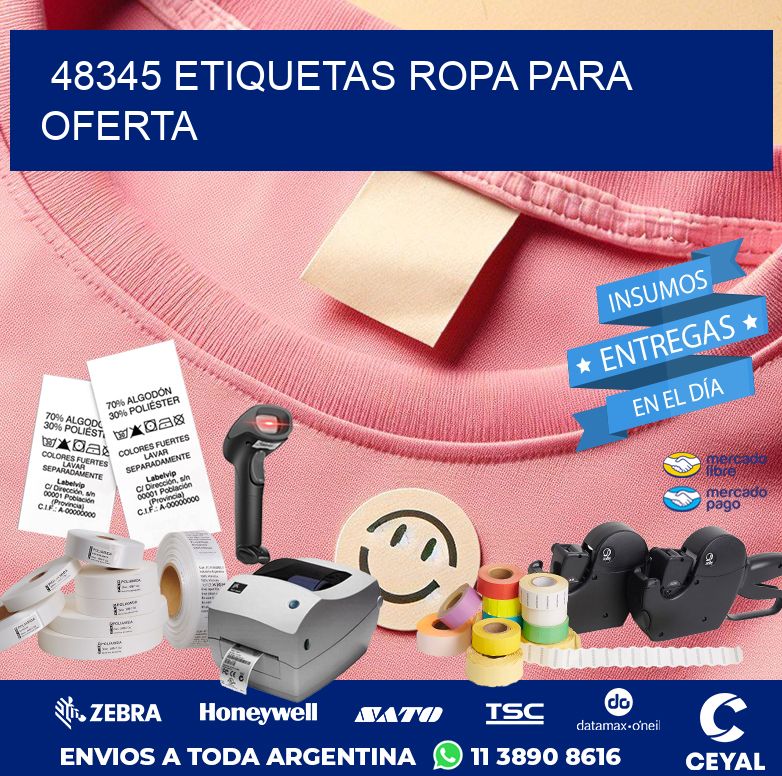 48345 ETIQUETAS ROPA PARA OFERTA