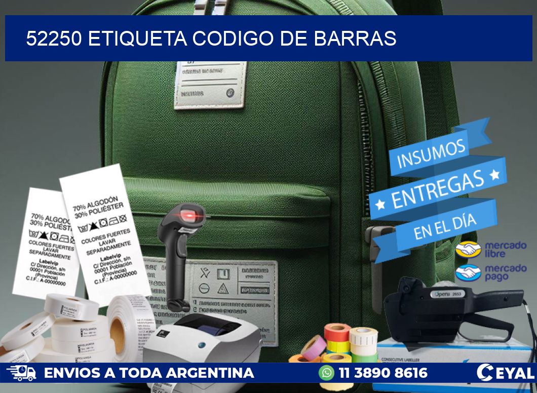 52250 etiqueta codigo de barras