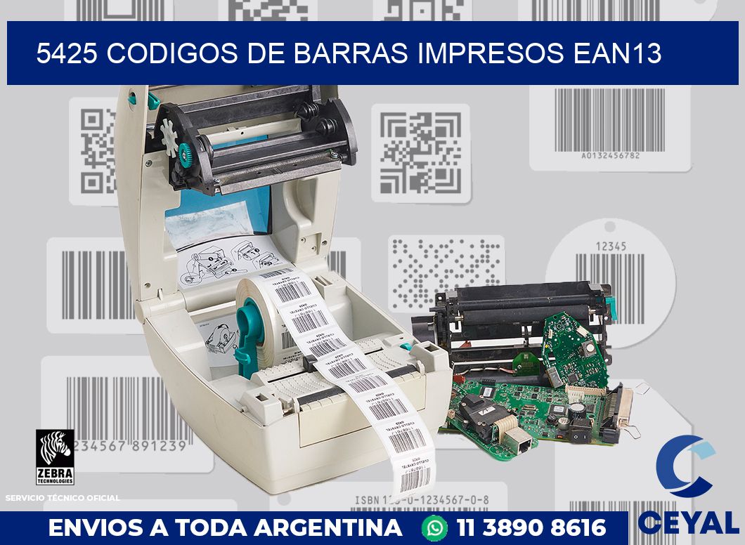 5425 codigos de barras impresos ean13