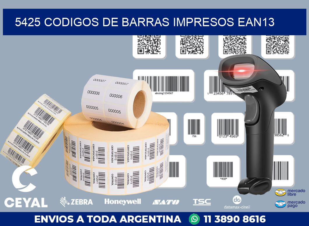 5425 codigos de barras impresos ean13