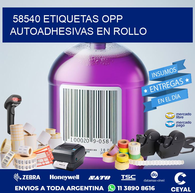 58540 ETIQUETAS OPP AUTOADHESIVAS EN ROLLO
