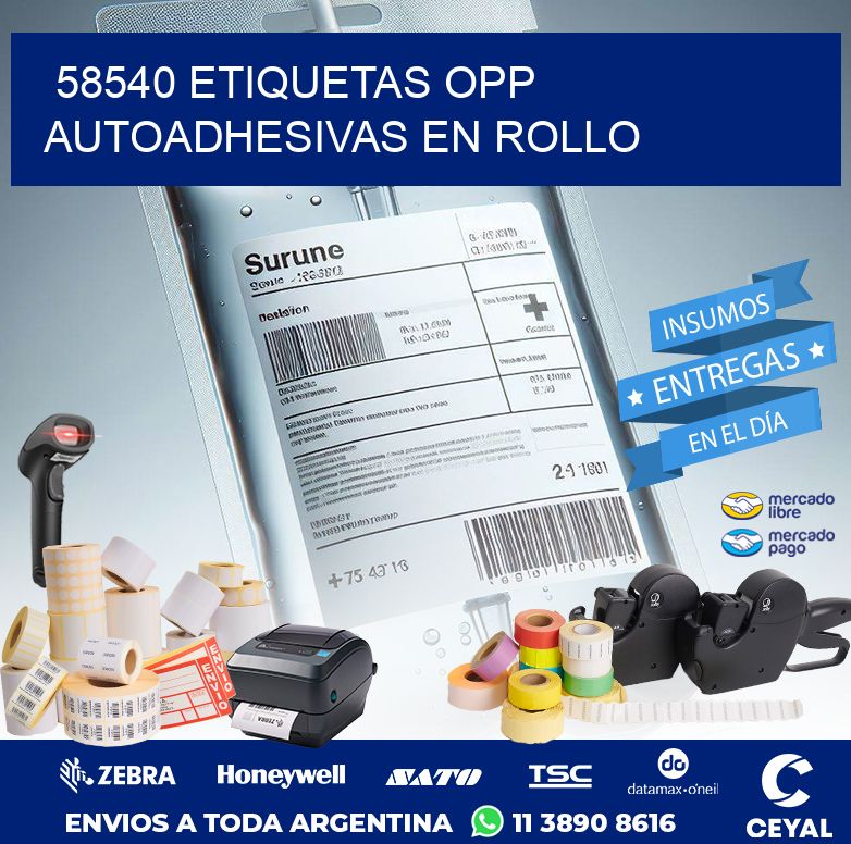 58540 ETIQUETAS OPP AUTOADHESIVAS EN ROLLO