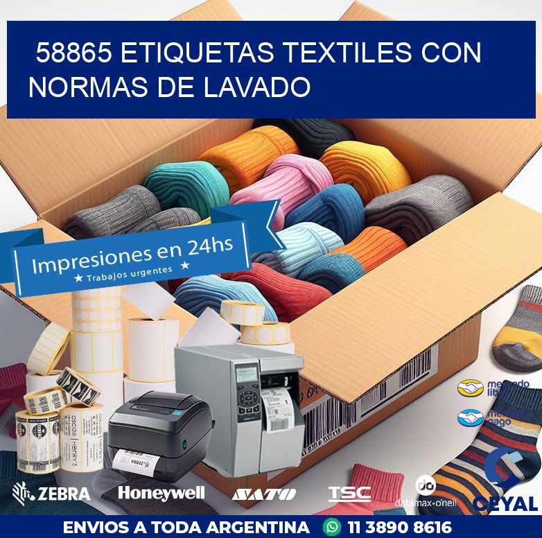 58865 ETIQUETAS TEXTILES CON NORMAS DE LAVADO