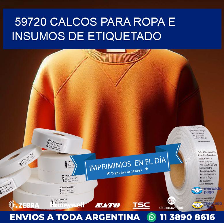 59720 CALCOS PARA ROPA E INSUMOS DE ETIQUETADO