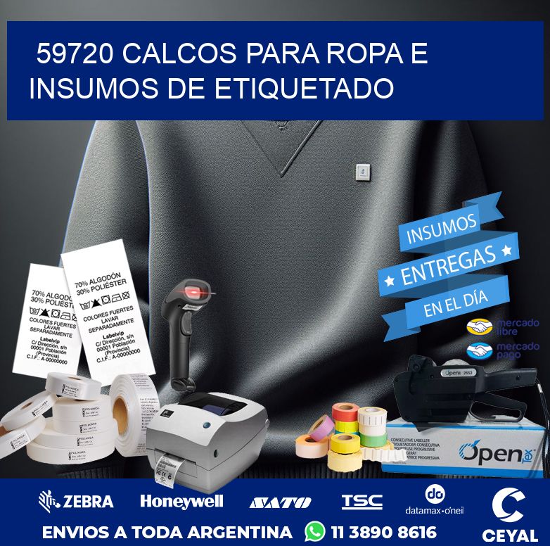 59720 CALCOS PARA ROPA E INSUMOS DE ETIQUETADO