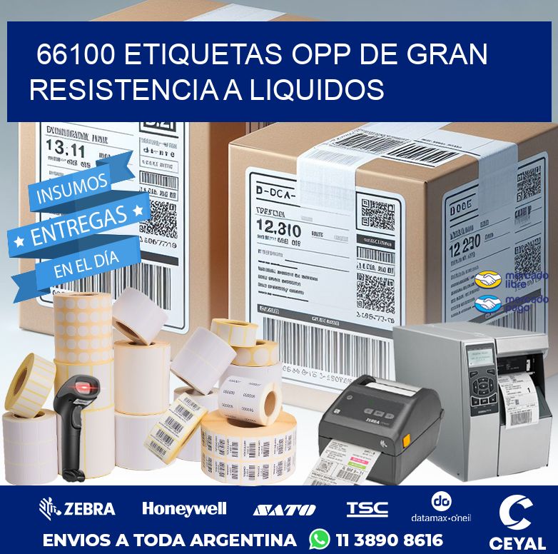 66100 ETIQUETAS OPP DE GRAN RESISTENCIA A LIQUIDOS