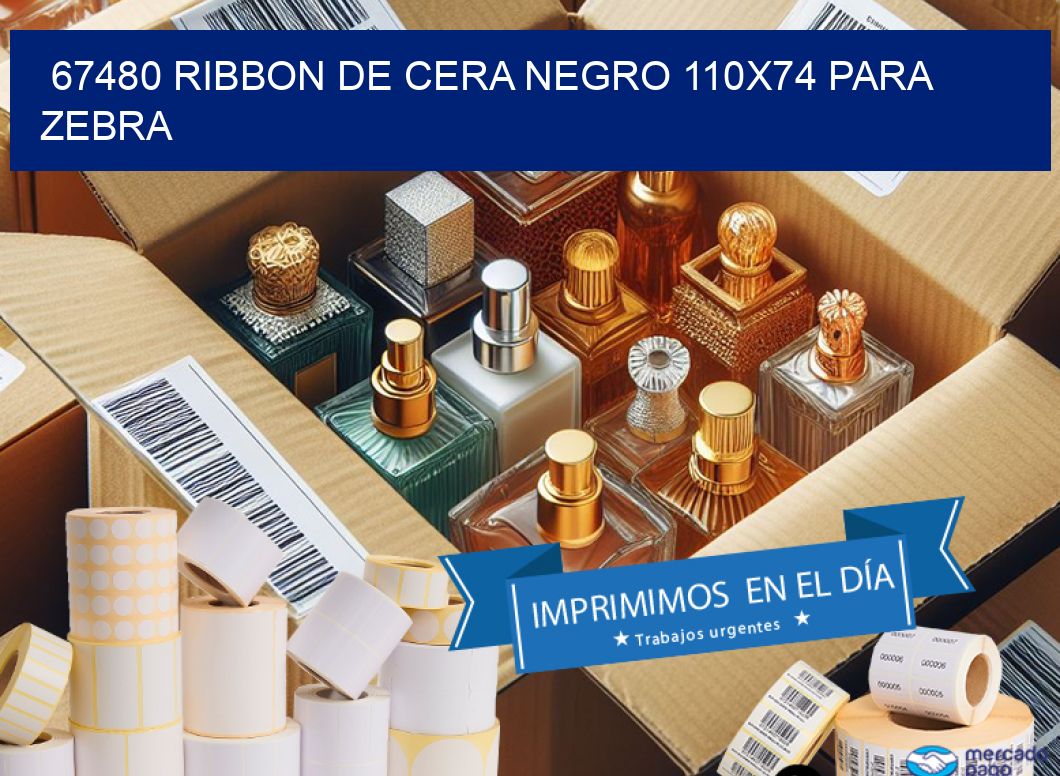 67480 RIBBON DE CERA NEGRO 110X74 PARA ZEBRA