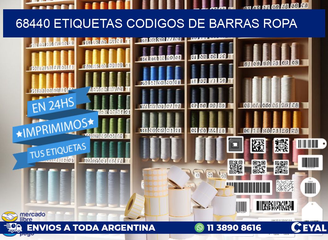 68440 ETIQUETAS CODIGOS DE BARRAS ROPA