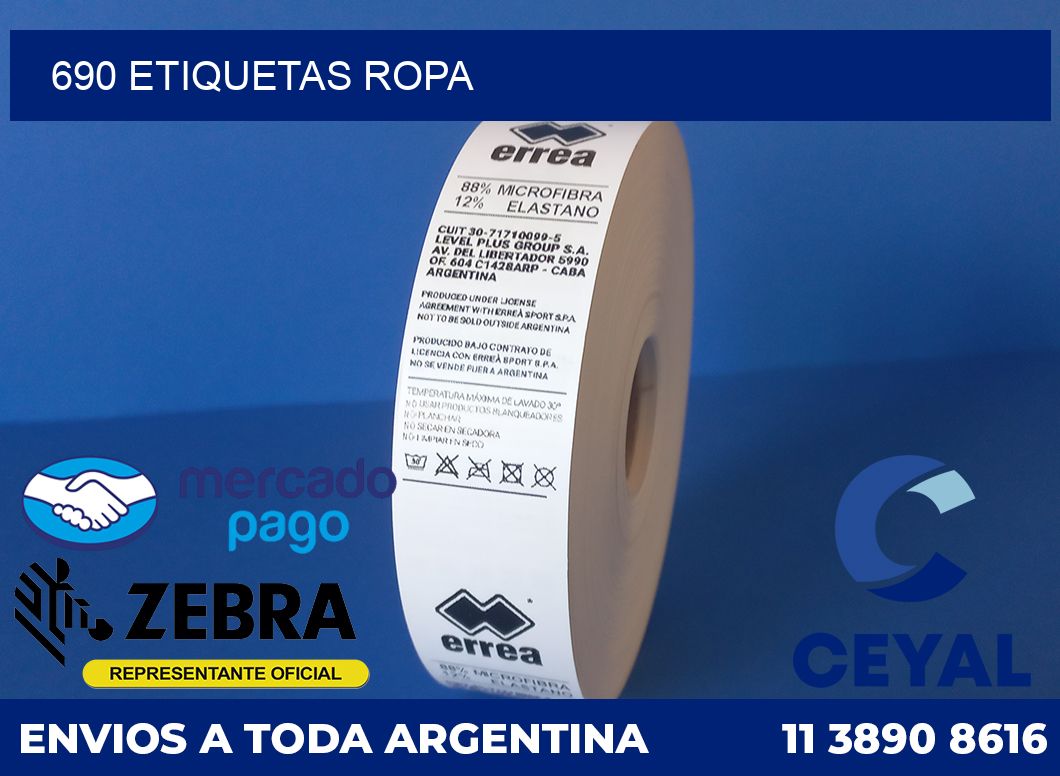 690 ETIQUETAS ROPA