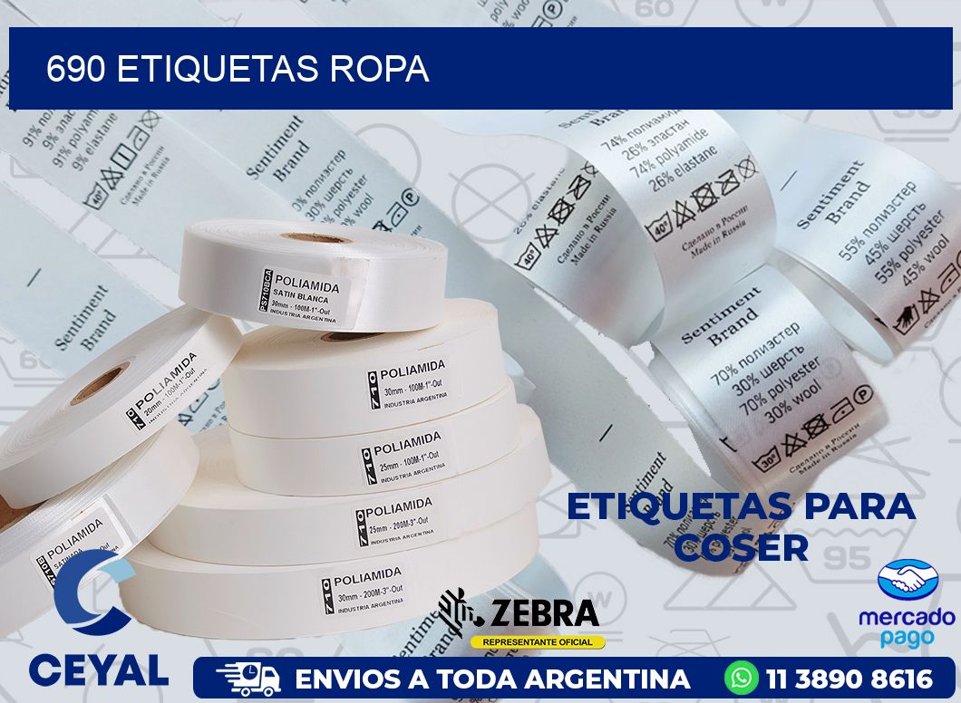 690 ETIQUETAS ROPA